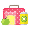 school lunch box meal schoolchildren healthy vector image vector image