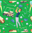 seamless pattern with sport at golf vector image