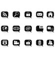 speech bubble with internet icons vector image vector image