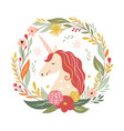hello fall autumn unicorn vector image