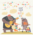 cute animal music band vector image