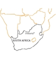 south africa hand-drawn sketch map vector image