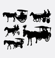 carriage with horse animal silhouette vector image