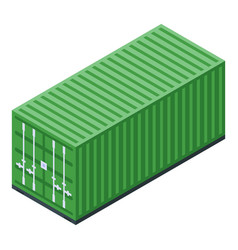 Green cargo container icon isometric style Vector Image