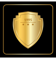 shield emblem gold black vector image vector image