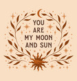 bohemian magic quote celestial inspirational card vector image vector image
