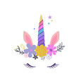 cute unicorn modern magical greeting card poster vector image vector image