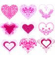 red hearts with filigree ornament vector image