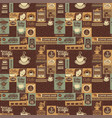 seamless pattern on coffee and coffee house theme vector image