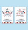 set vintage 4th july poster flyer template vector image vector image