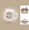 white camping cup realistic mug mockup template vector image