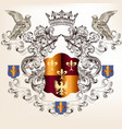 beautiful heraldic design with shield in vintage vector image vector image