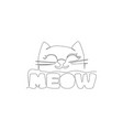 one continuous line drawing cute and adorable vector image
