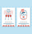 set vintage 4th july poster flyer template vector image vector image