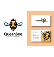 simple and fun queen bee logo icon vector image