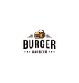 burger and beer logo design inspiration vector image