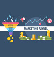 marketing funnel vector image vector image