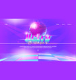 retro mixtape party with dance floor disco ball vector image