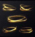 shining light rings on transparent background vector image vector image
