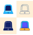 automatic litter box icon set in flat and line vector image vector image
