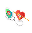flat isometric concept personal health security vector image vector image