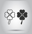 four leaf clover icon in flat style st patricks vector image vector image