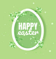 happy easter greeting card frame in shape egg vector image