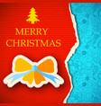 merry christmas wrapping torn paper template vector image