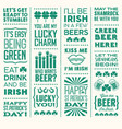 st patricks day set funny text designs vector image