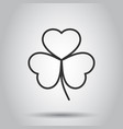 three leaf clover icon in flat style st patricks vector image vector image