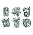 vintage monochrome money logos vector image