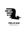 abstract flying pelican fast data logo icon vector image vector image