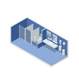 isometric clean public restroom interior restroom vector image vector image