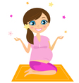 pregnant yoga woman vector image