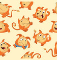 seamless pattern with cute fox in different moods vector image vector image
