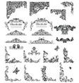set vintage floral caption black and white vector image
