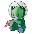 alien teddy bear cartoon character vector image vector image