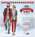 fashion man and girl vector image