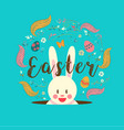 happy easter typography bunny egg spring vector image
