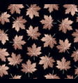 copper maple leaf seamless pattern background vector image vector image
