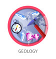geology discipline industry themed concept logo vector image
