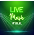 neon live music concert acoustic party poster vector image vector image