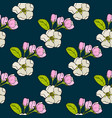 seamless pattern with apple flowers and leaves vector image vector image