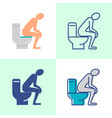 diarrhea concept icon set in flat and line style vector image