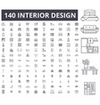 interior design editable line icons 100 vector image