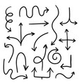 set of hand drawn arrows vector image