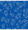 winter seamless pattern with mittens on blue vector image