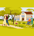 elderly people nursing house vector image vector image