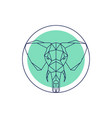 geometric animal head elephant outline vector image
