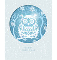 merry christmas card with with an owl vector image